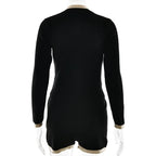 חליפת שני חלקים סרוגה בעיצוב קלאסי מחויט סריג ומכנסיים קצרים - אלנה