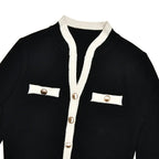 חליפת שני חלקים סרוגה בעיצוב קלאסי מחויט סריג ומכנסיים קצרים - אלנה