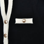 חליפת שני חלקים סרוגה בעיצוב קלאסי מחויט סריג ומכנסיים קצרים - אלנה