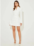 MIRELLE - שמלת מיני מחויטת, שרוולים ארוכים וסגירת כפתור אלגנטית