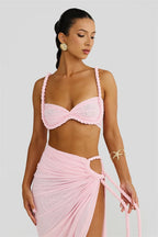 MILA - סט שני חלקים אלגנטי עם טופ סטרפלס וחצאית מקסי