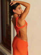 ASYRA - שמלת מקסי א-סימטרית עם כתף אחת וחיתוך פתוח