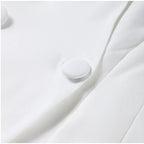 סט שני חלקים אלגנטי חצאית מידי ובלייזר בעיצוב מחויט ויוקרתי - PAS