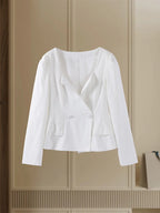 סט שני חלקים אלגנטי חצאית מידי ובלייזר בעיצוב מחויט ויוקרתי - PAS