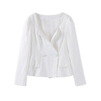 סט שני חלקים אלגנטי חצאית מידי ובלייזר בעיצוב מחויט ויוקרתי - PAS