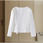 סט שני חלקים אלגנטי חצאית מידי ובלייזר בעיצוב מחויט ויוקרתי - PAS